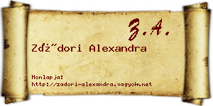 Zádori Alexandra névjegykártya